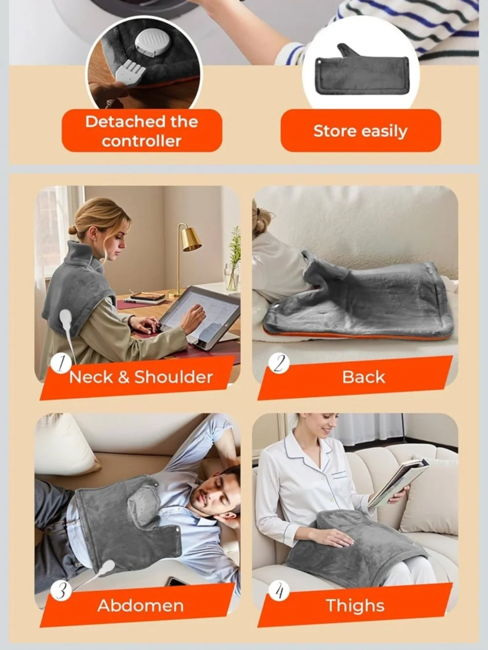Electric heating pad for Neck & Shoulder Heating Wrap weighted instant heating